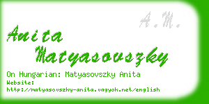 anita matyasovszky business card